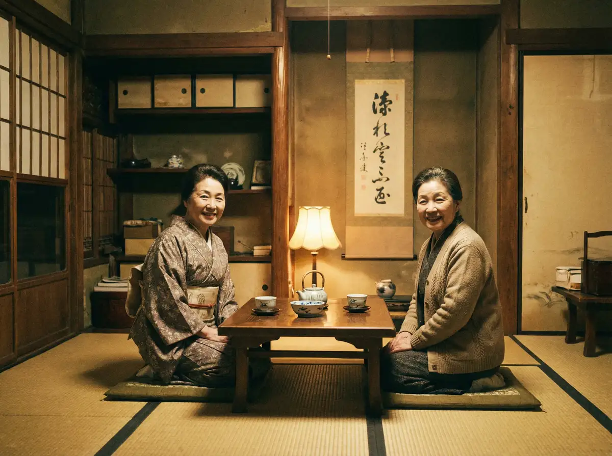 两位优雅的 h动漫-h动漫官方入口-高清在线|免费观看 在日式茶室中品茶交谈
